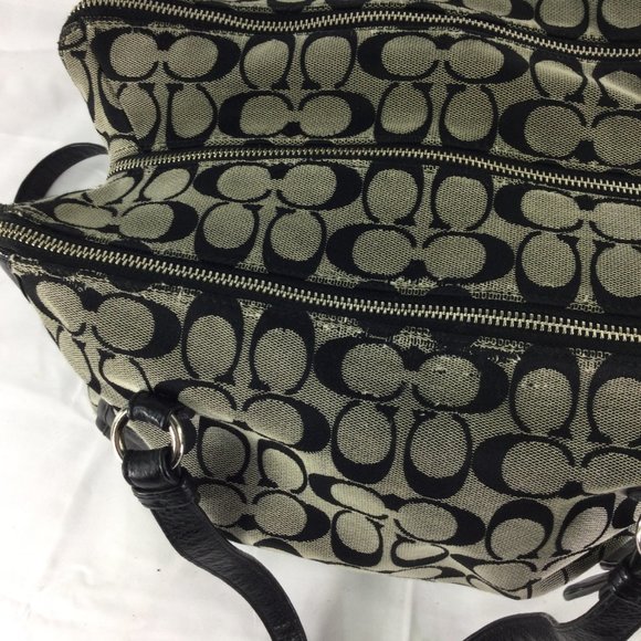 Coach Park Signature Triple Zip Satchel Black - Picture 12 of 16